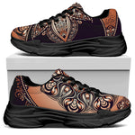 Bohemian Moon And Sun Print Black Chunky Shoes