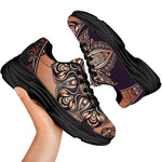Bohemian Moon And Sun Print Black Chunky Shoes