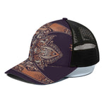 Bohemian Moon And Sun Print Black Mesh Trucker Cap