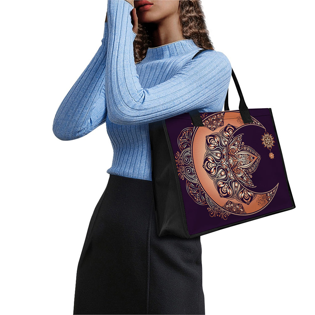 Bohemian Moon And Sun Print Canvas Tote Bag