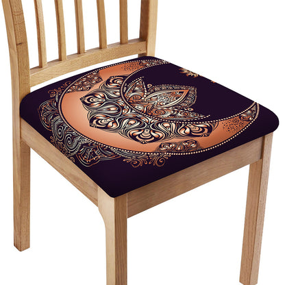 Bohemian Moon And Sun Print Chair Cushion Cover