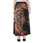 Bohemian Moon And Sun Print Chiffon Maxi Skirt