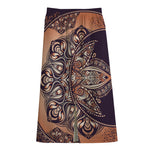 Bohemian Moon And Sun Print Cotton Front Slit Maxi Skirt