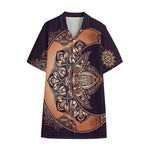 Bohemian Moon And Sun Print Cotton Hawaiian Shirt