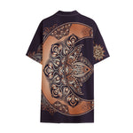 Bohemian Moon And Sun Print Cotton Hawaiian Shirt