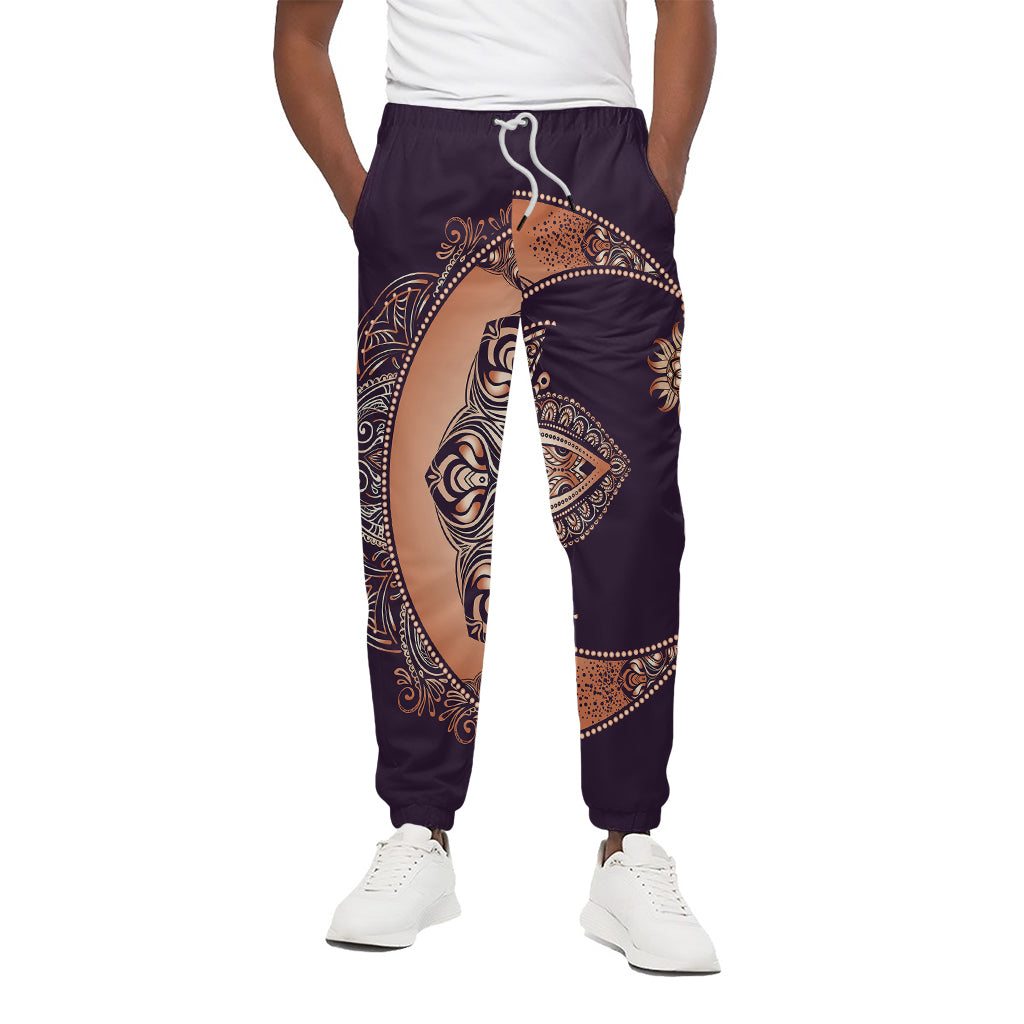 Bohemian Moon And Sun Print Cotton Pants