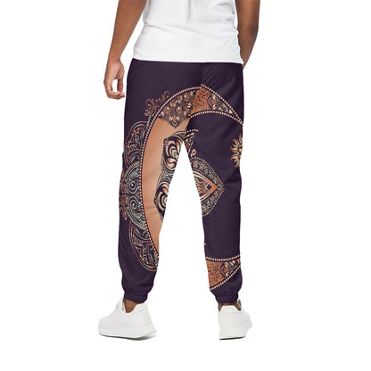 Bohemian Moon And Sun Print Cotton Pants