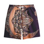 Bohemian Moon And Sun Print Cotton Shorts