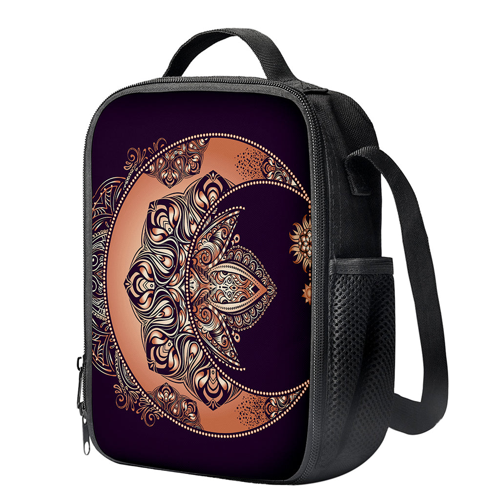 Bohemian Moon And Sun Print Crossbody Lunch Bag