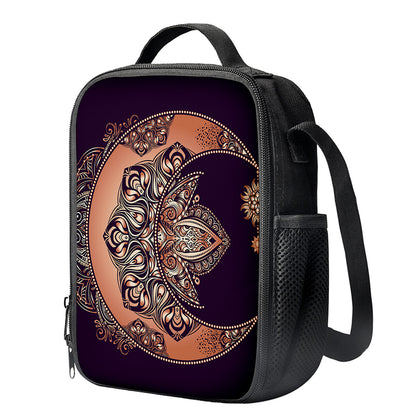 Bohemian Moon And Sun Print Crossbody Lunch Bag