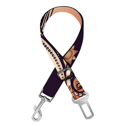 Bohemian Moon And Sun Print Dog Seat Belt