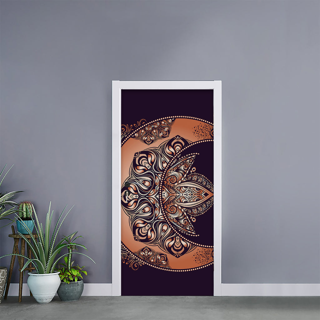 Bohemian Moon And Sun Print Door Sticker