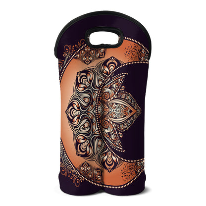 Bohemian Moon And Sun Print Double Neoprene Wine Tote