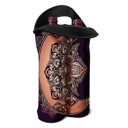 Bohemian Moon And Sun Print Double Neoprene Wine Tote
