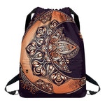 Bohemian Moon And Sun Print Drawstring Backpack