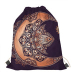 Bohemian Moon And Sun Print Drawstring Bag