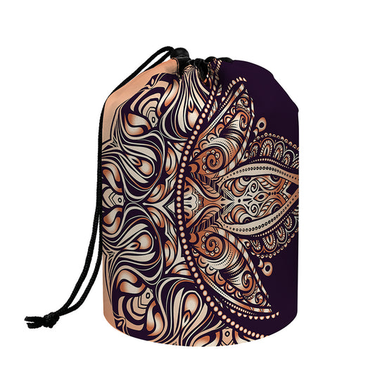 Bohemian Moon And Sun Print Drawstring Makeup Bag