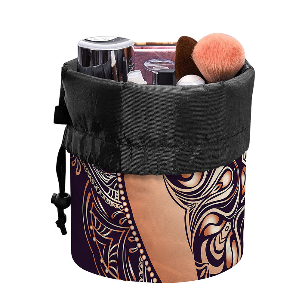 Bohemian Moon And Sun Print Drawstring Makeup Bag
