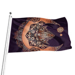 Bohemian Moon And Sun Print Flag