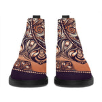 Bohemian Moon And Sun Print Flat Ankle Boots