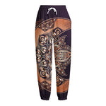 Bohemian Moon And Sun Print Fleece Lined Knit Pants