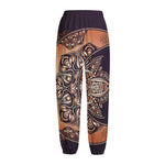 Bohemian Moon And Sun Print Fleece Lined Knit Pants
