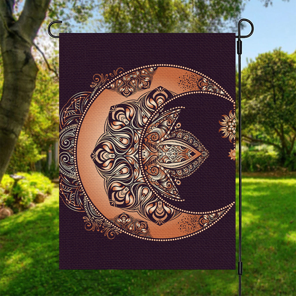 Bohemian Moon And Sun Print Garden Flag