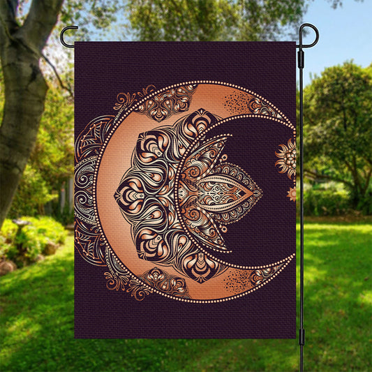Bohemian Moon And Sun Print Garden Flag