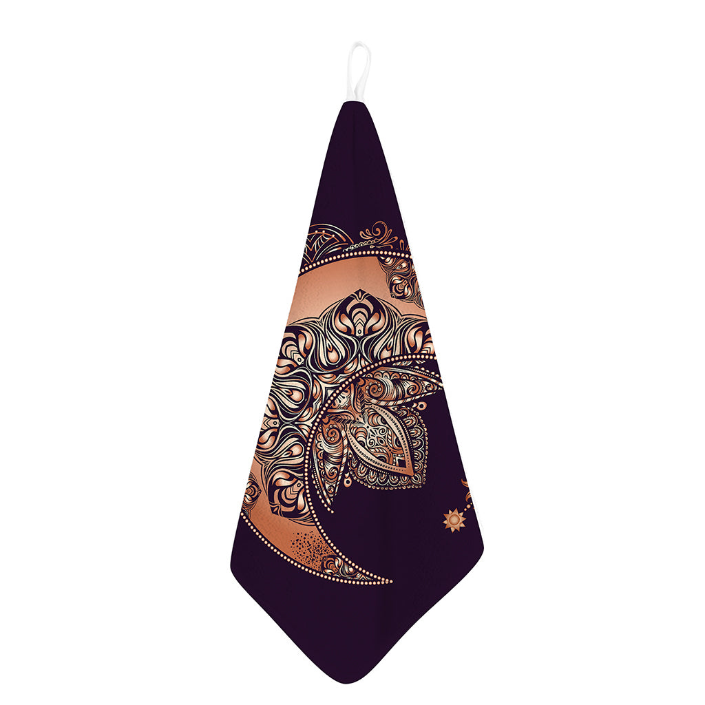 Bohemian Moon And Sun Print Hand Towel