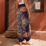 Bohemian Moon And Sun Print Harem Pants