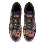 Bohemian Moon And Sun Print High Top Leather Sneakers