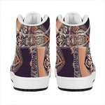 Bohemian Moon And Sun Print High Top Leather Sneakers