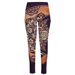 Bohemian Moon And Sun Print High-Waisted Pocket Leggings