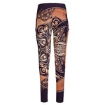 Bohemian Moon And Sun Print High-Waisted Pocket Leggings