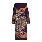 Bohemian Moon And Sun Print Hooded Bathrobe