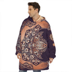 Bohemian Moon And Sun Print Hoodie Blanket