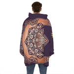 Bohemian Moon And Sun Print Hoodie Blanket
