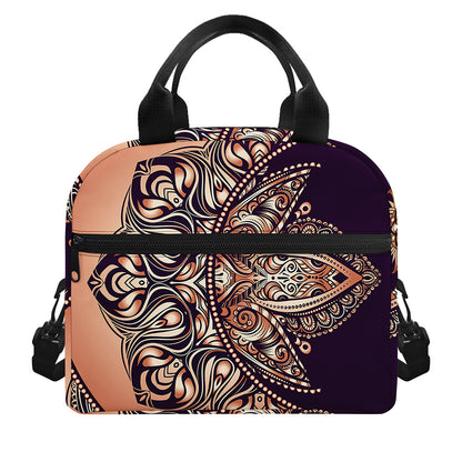 Bohemian Moon And Sun Print Insulated Lunch Bag