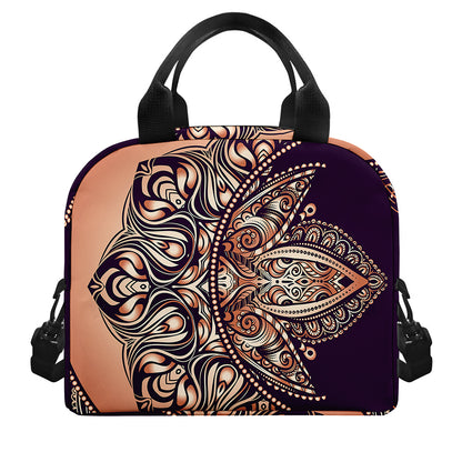 Bohemian Moon And Sun Print Insulated Lunch Bag