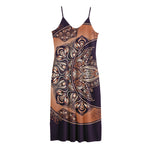 Bohemian Moon And Sun Print Jersey Midi Cami Dress
