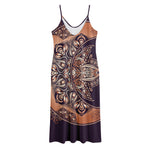 Bohemian Moon And Sun Print Jersey Midi Cami Dress