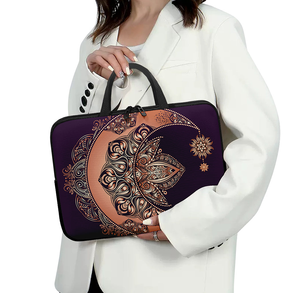 Bohemian Moon And Sun Print Laptop Sleeve With Handle