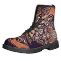 Bohemian Moon And Sun Print Lace-Up Boots
