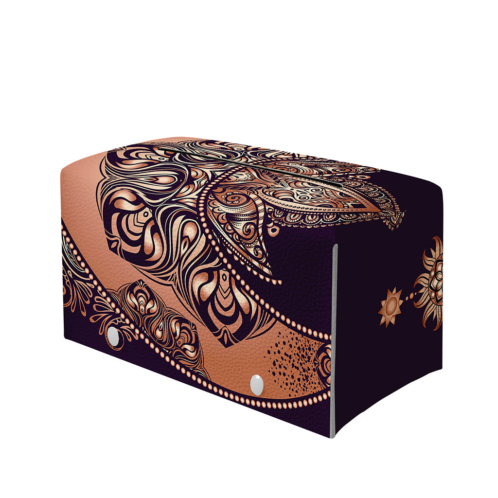 Bohemian Moon And Sun Print Leather Tissue Box Cover