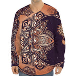 Bohemian Moon And Sun Print Long Sleeve Baseball Jersey