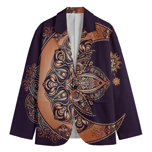 Bohemian Moon And Sun Print Men's Blazer