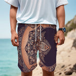 Bohemian Moon And Sun Print Men's Cargo Shorts