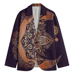 Bohemian Moon And Sun Print Men's Cotton Blazer