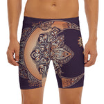 Bohemian Moon And Sun Print Men's Long Boxer Briefs