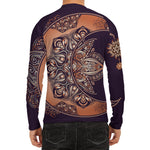 Bohemian Moon And Sun Print Men's Long Sleeve Rash Guard